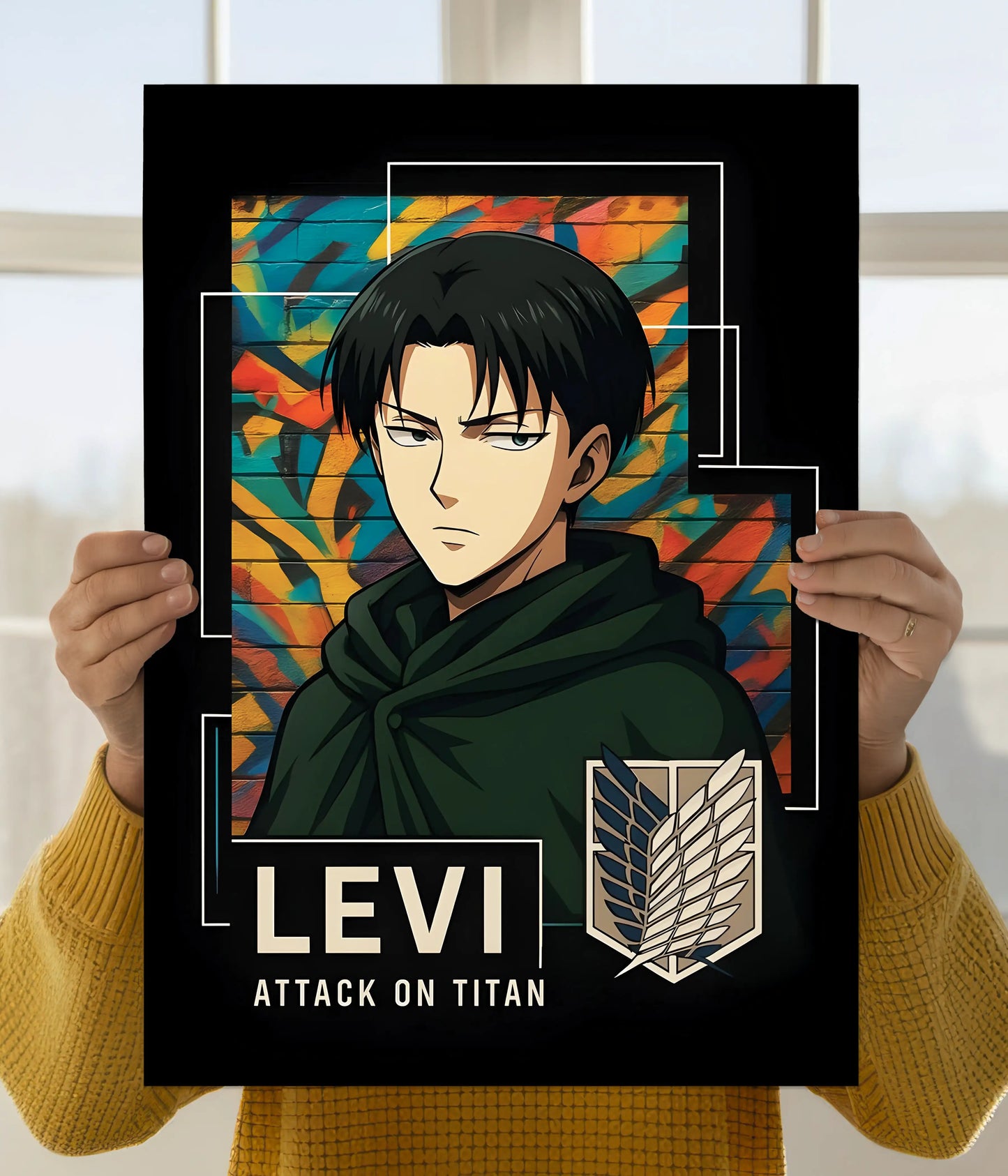 Levi Ackerman Graffiti Style Wall Poster Main Image - Everanta