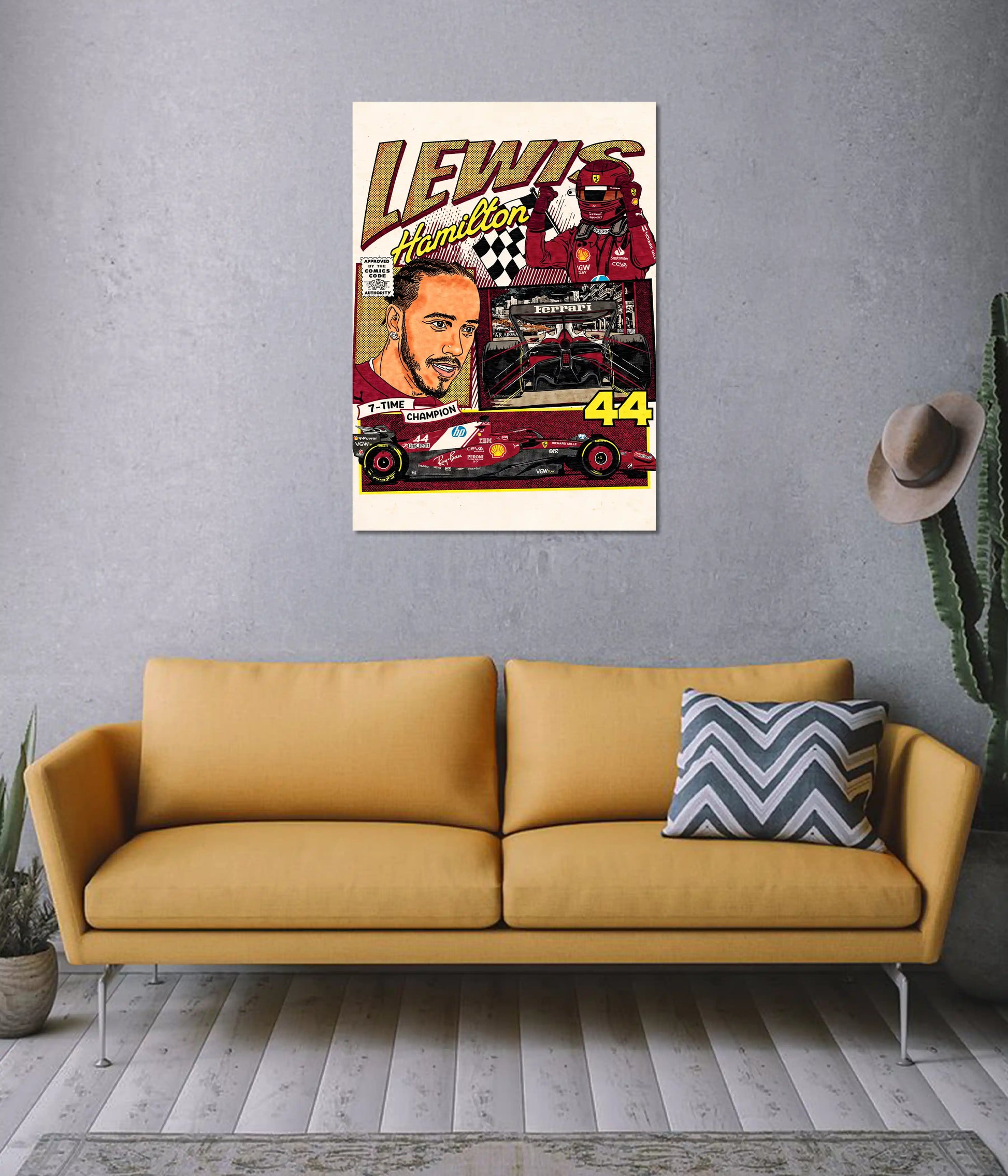 Lewis Hamilton – 44 The Legend F1 Racing Poster on Wall - Everanta