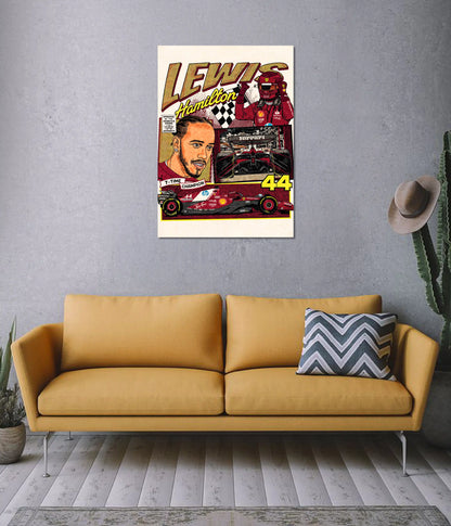 Lewis Hamilton – 44 The Legend F1 Racing Poster on Wall - Everanta