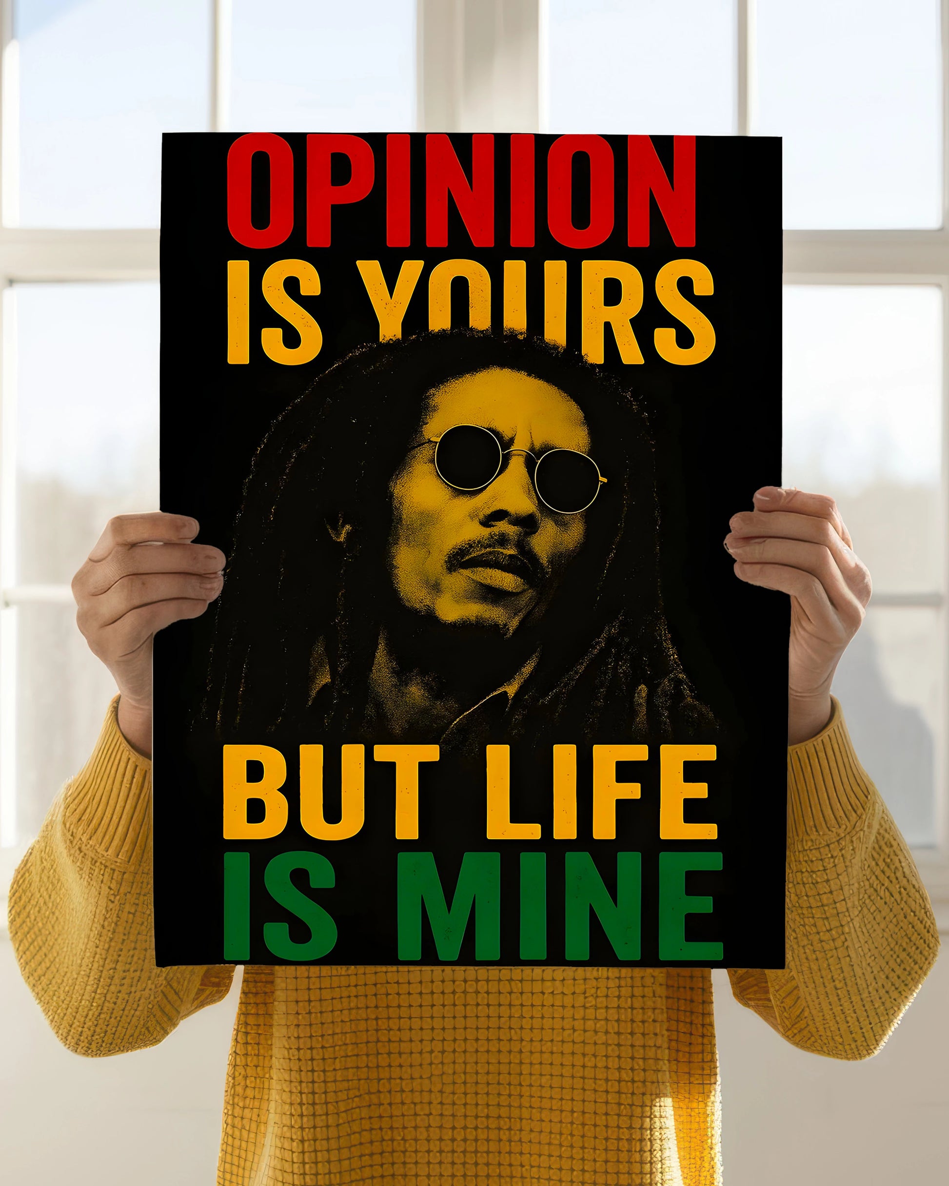 Life Is Mine – Bob Marley Wall Poster Holding Image - Everanta