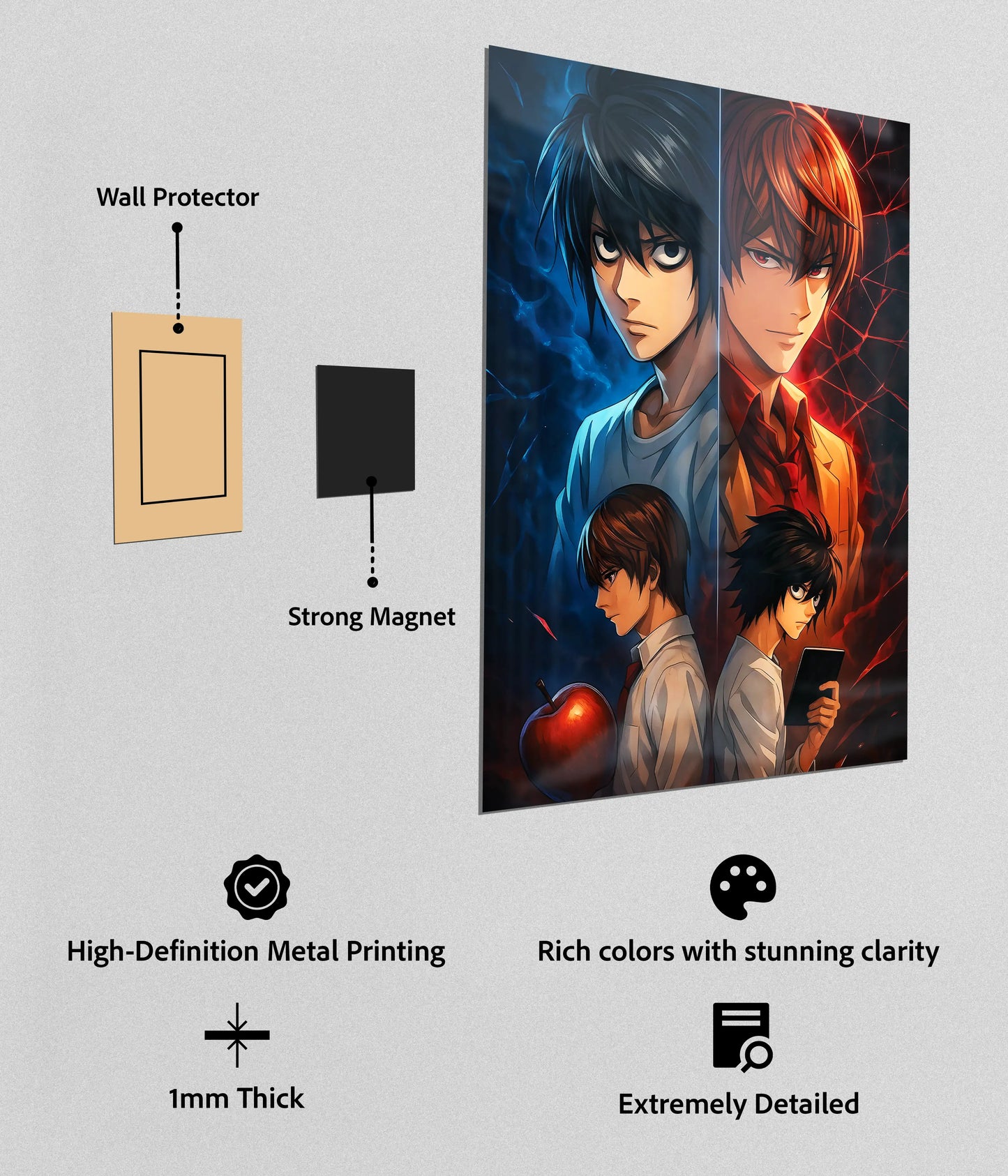 Light vs L – Death Note Metal Poster Instructions - Everanta
