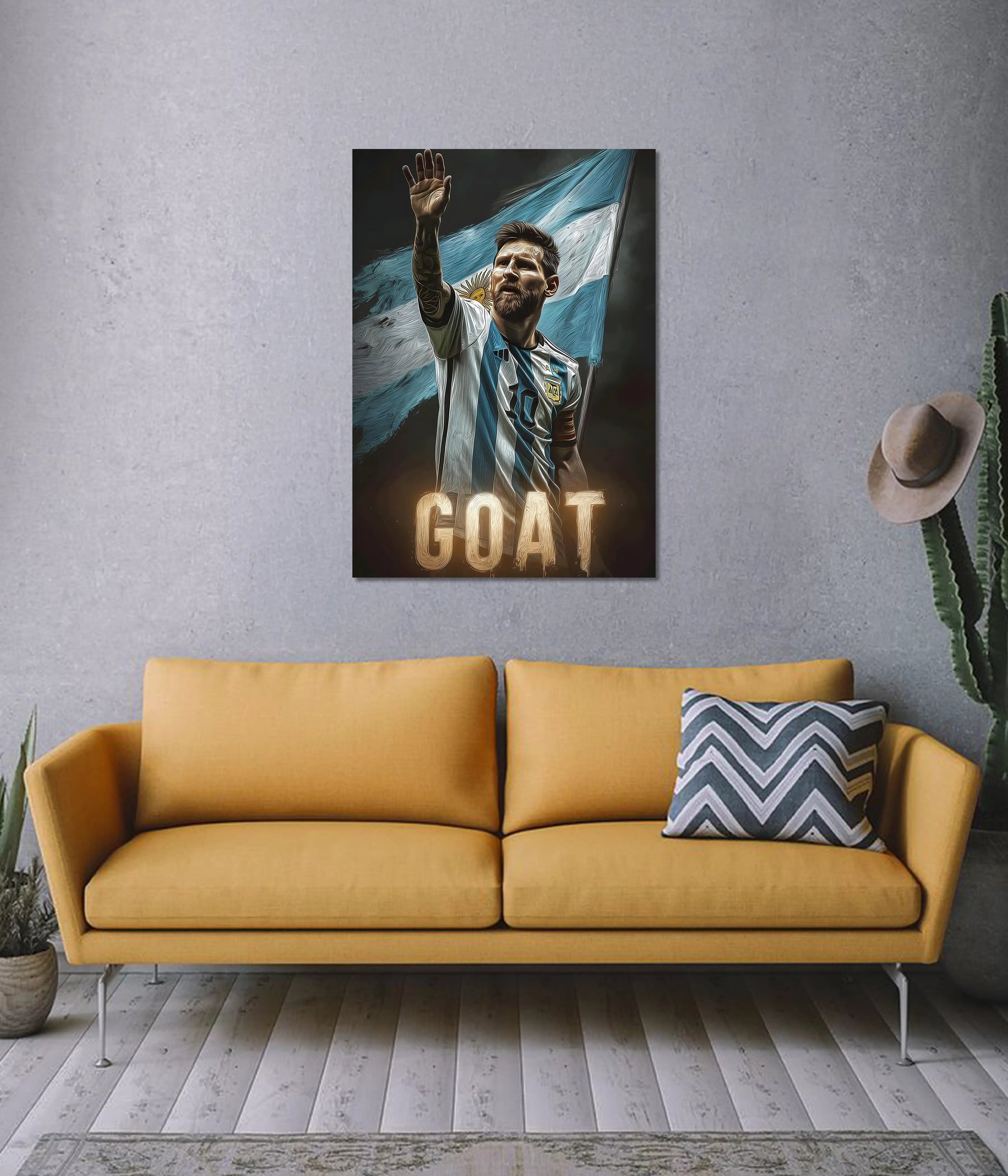 Lionel Messi GOAT Poster on Wall - Everanta
