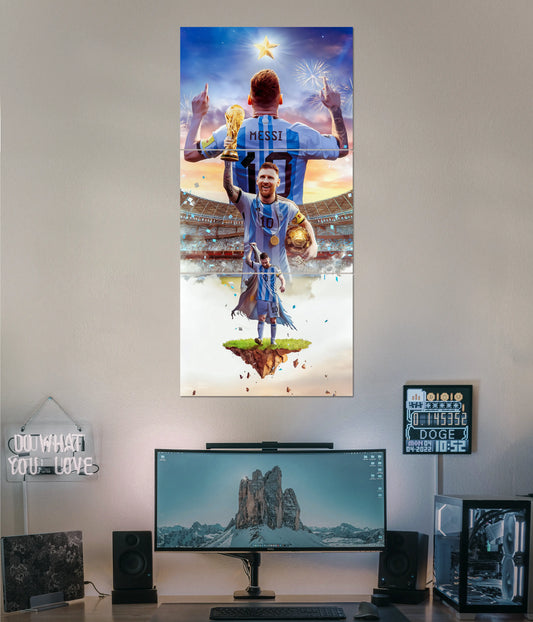 Lionel Messi World Champion Split Poster - Everanta