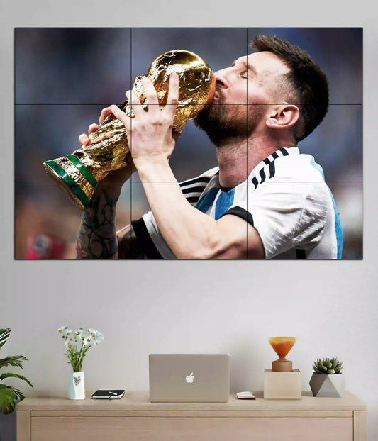 Lionel Messi World Cup Glory 9-Piece Split Poster Main Image - Everanta