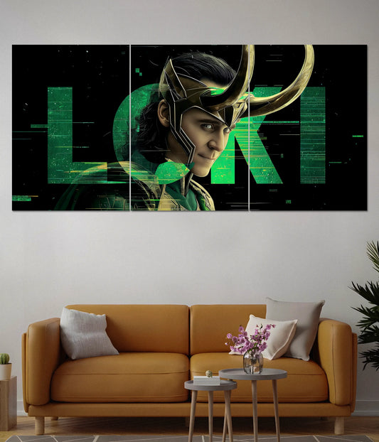 Loki Glitch Effect – Marvel Split Wall Poster - Everanta