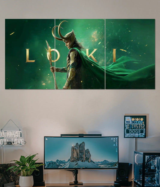 Loki Split Wall Poster – God of Mischief Marvel Wall Art Main Image - Everanta