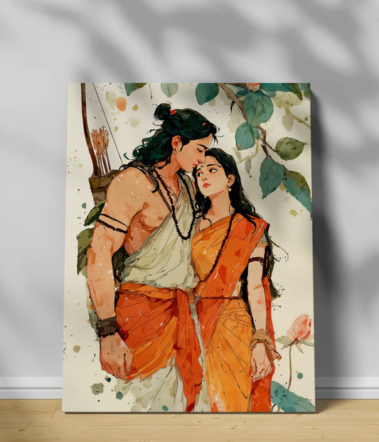 Lord Ram & Sita – Divine Love Canvas Print Main Image - Everanta