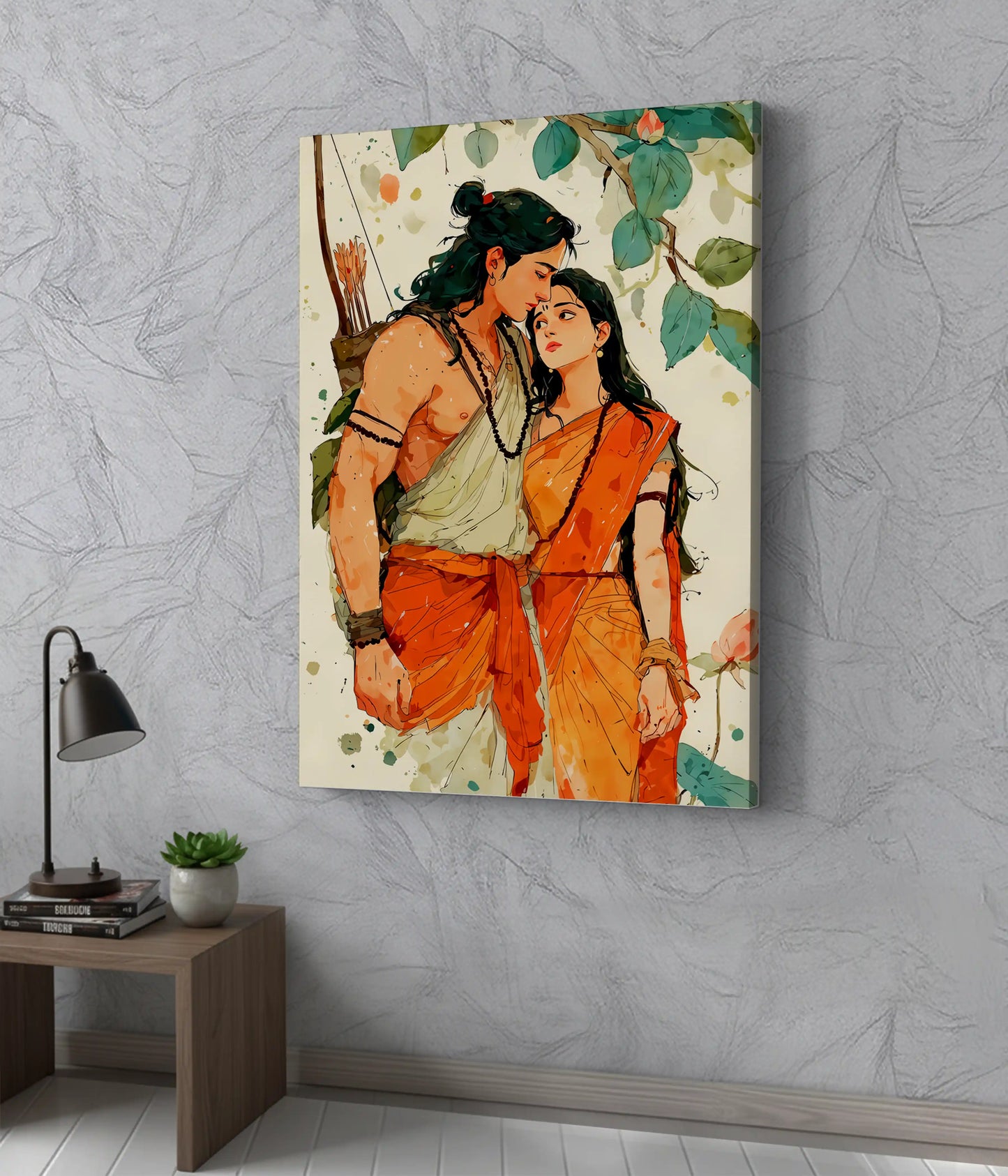 Lord Ram & Sita – Divine Love Canvas Print on Wall - Everanta