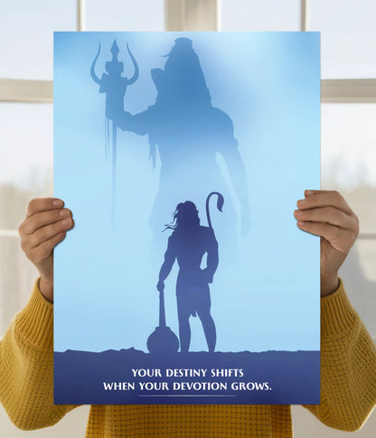 Lord Shiva & Hanuman Devotional Poster Main Image - Everanta