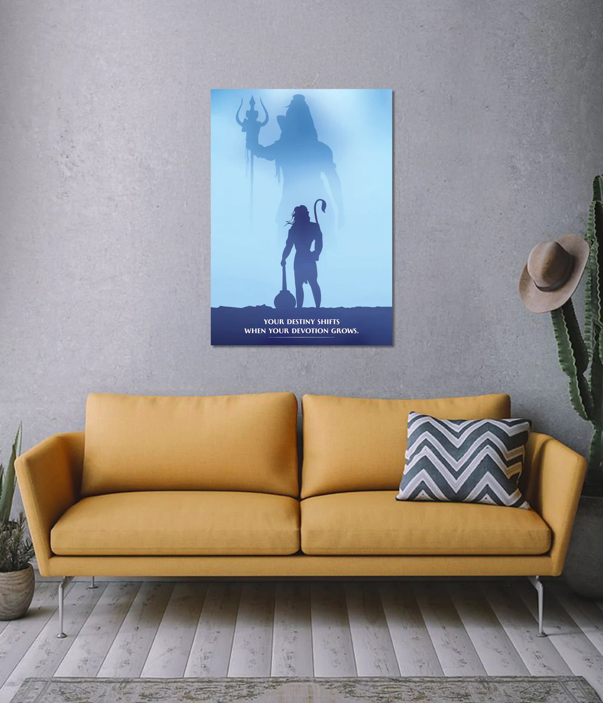 Lord Shiva & Hanuman Devotional Poster on Wall - Everanta