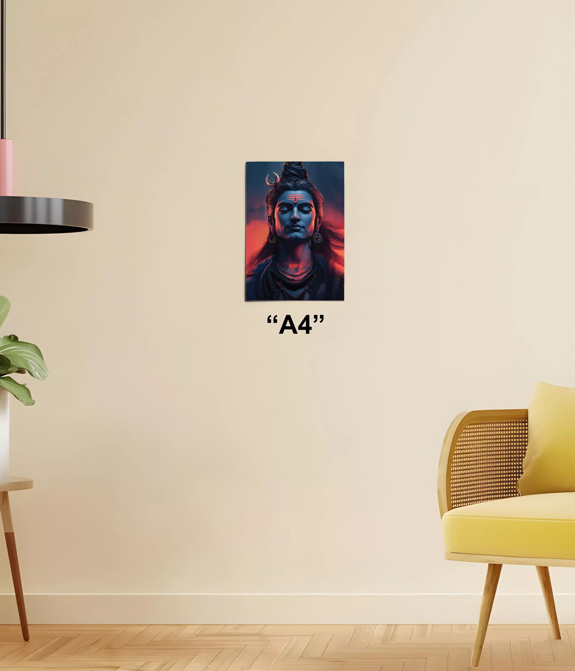 Lord Shiva Meditating in Firelight – Devotional Poster A4 Size - Everanta