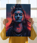 Lord Shiva Meditating in Firelight – Devotional Poster