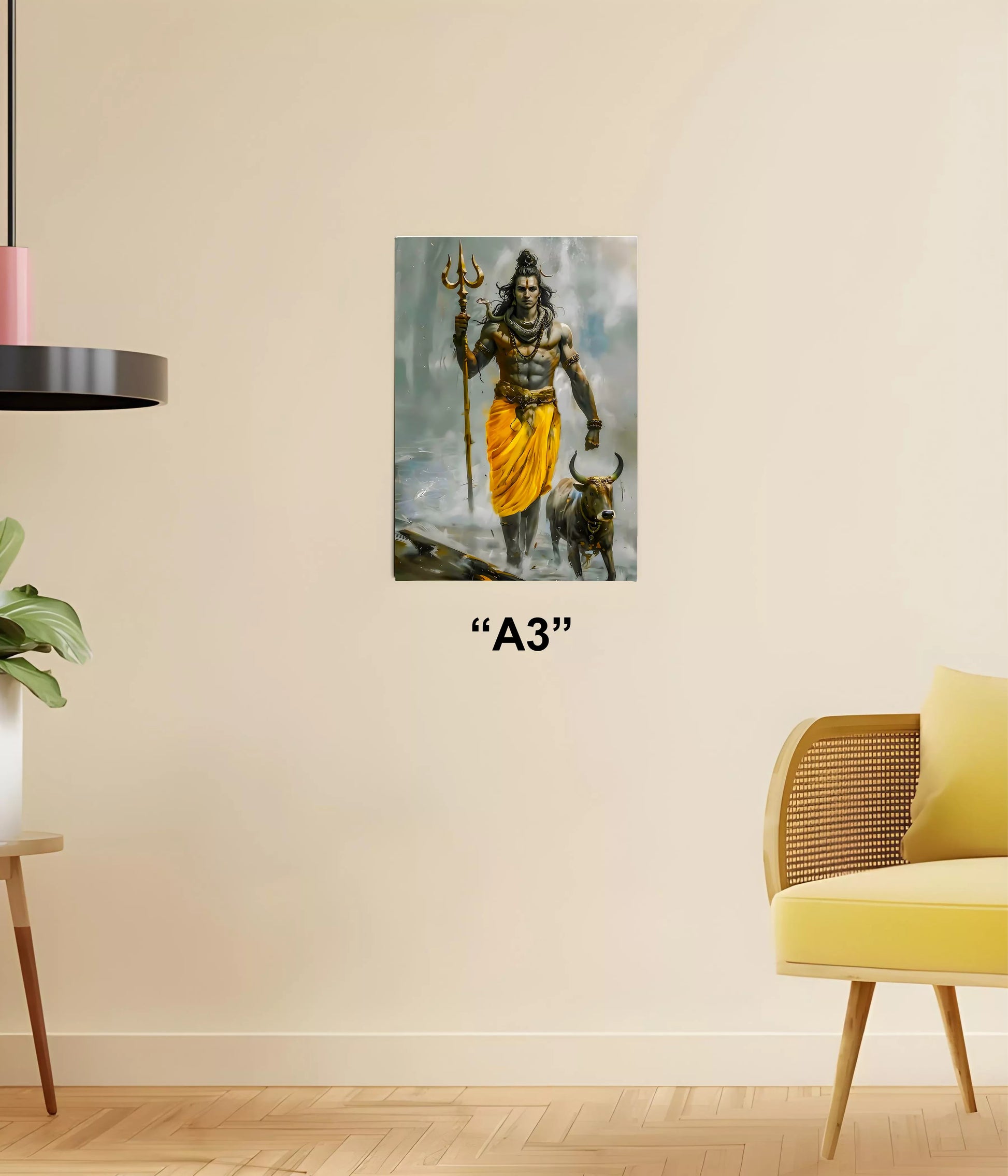 Lord Shiva Walking with Nandi – Devotional Poster A3 Size - Everanta