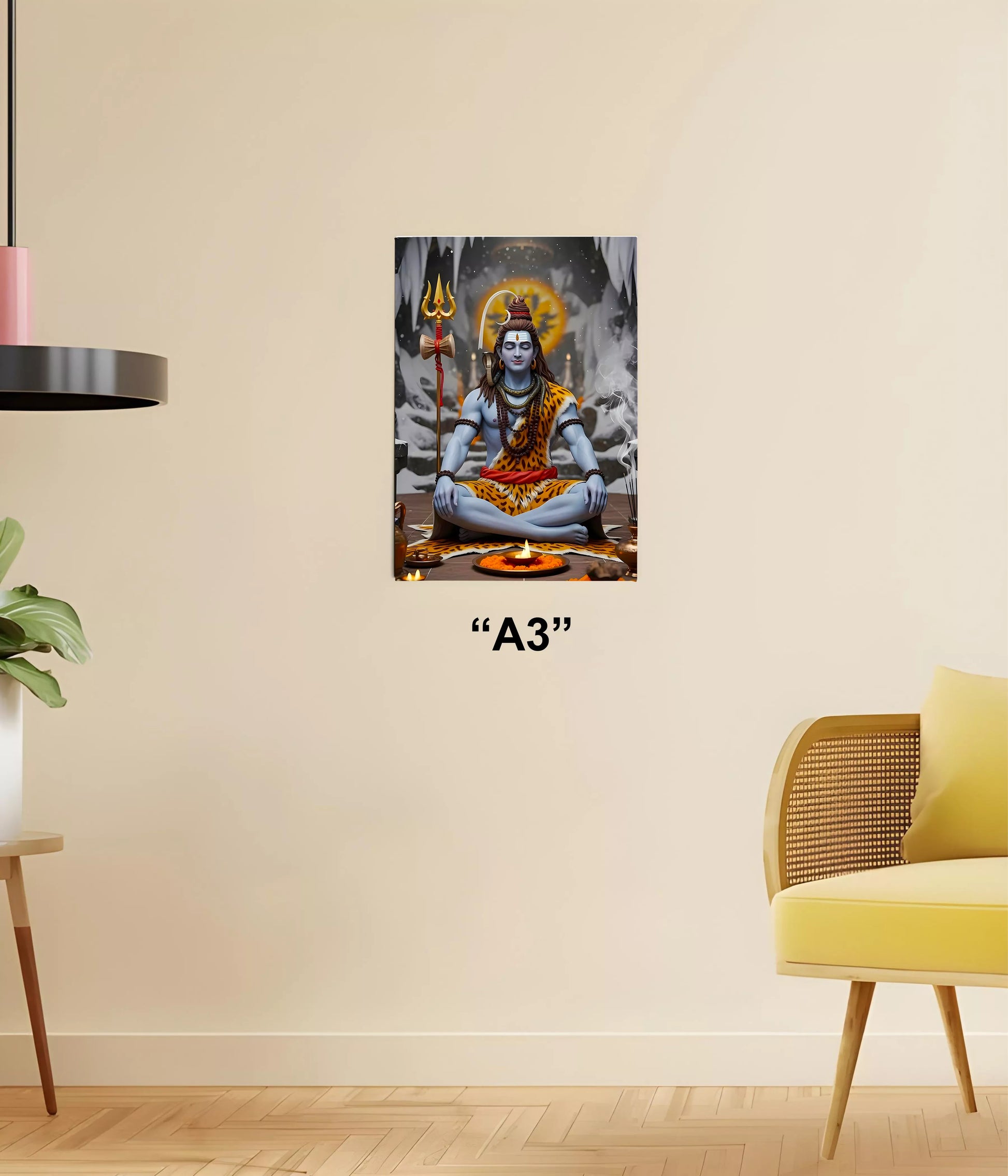 Lord Shiva in Himalayas – Devotional Poster A3 Size - Everanta
