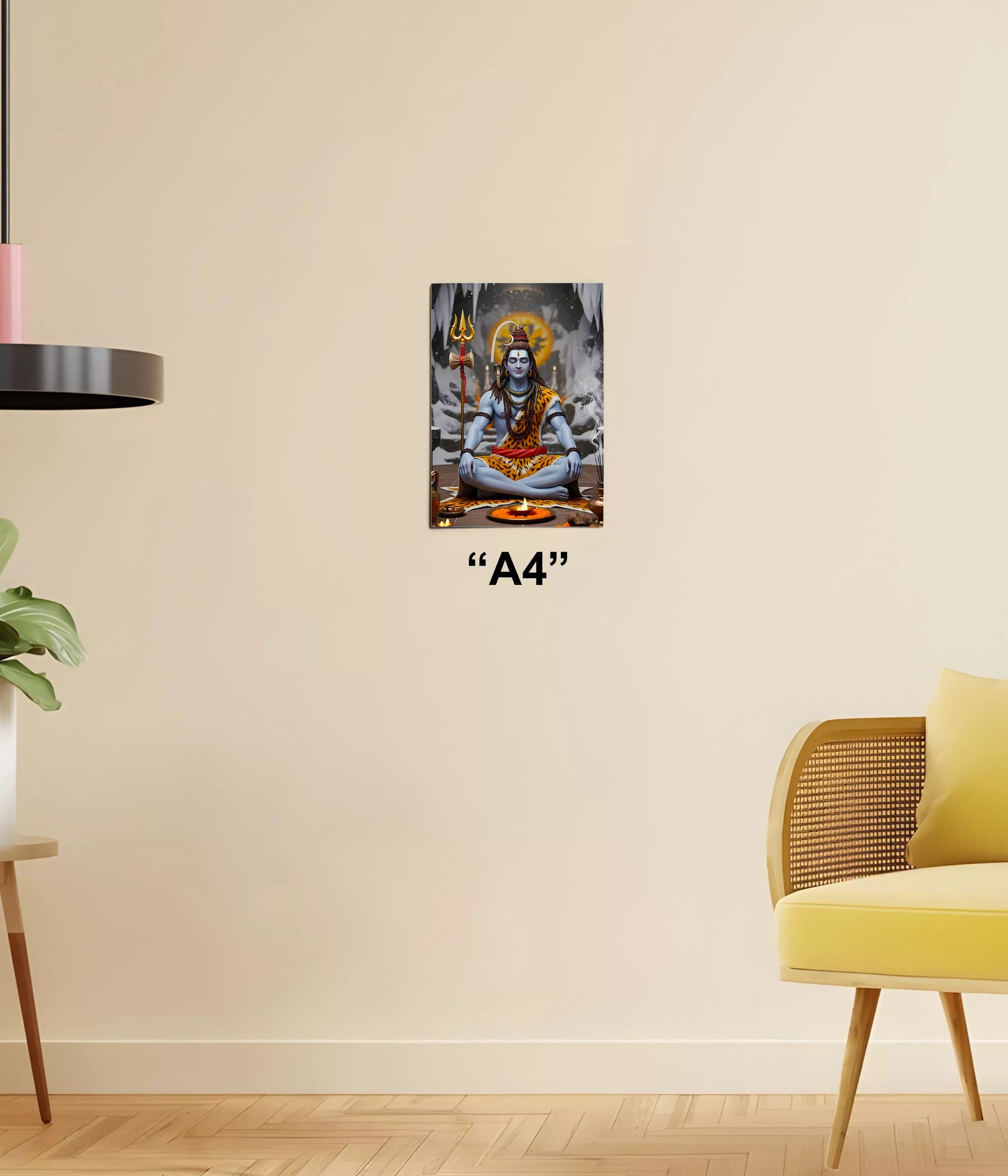 Lord Shiva in Himalayas – Devotional Poster A4 Size - Everanta