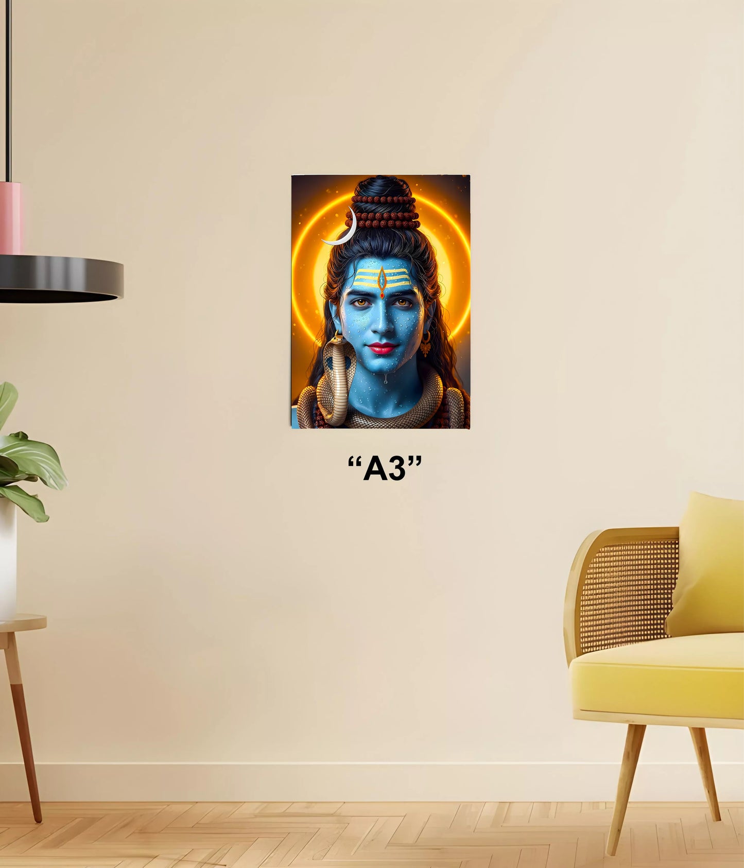Lord Shiva with Serpent – Devotional Poster A3 Size - Everanta