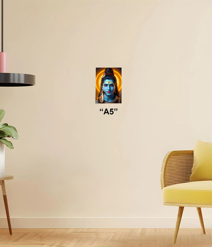 Lord Shiva with Serpent – Devotional Poster A5 Size - Everanta