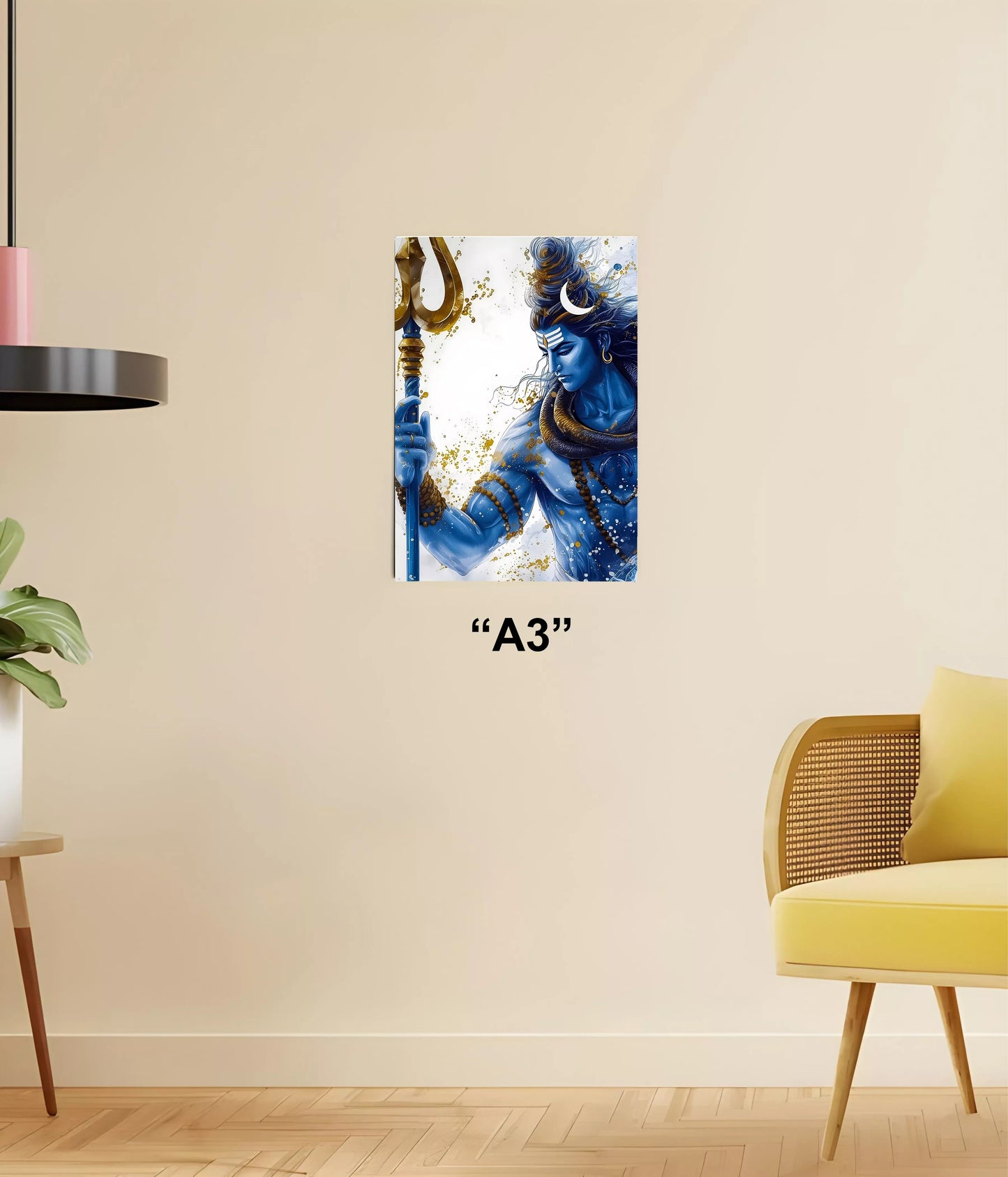 Lord Shiva with Trishul – Devotional Poster A3 Size - Everanta