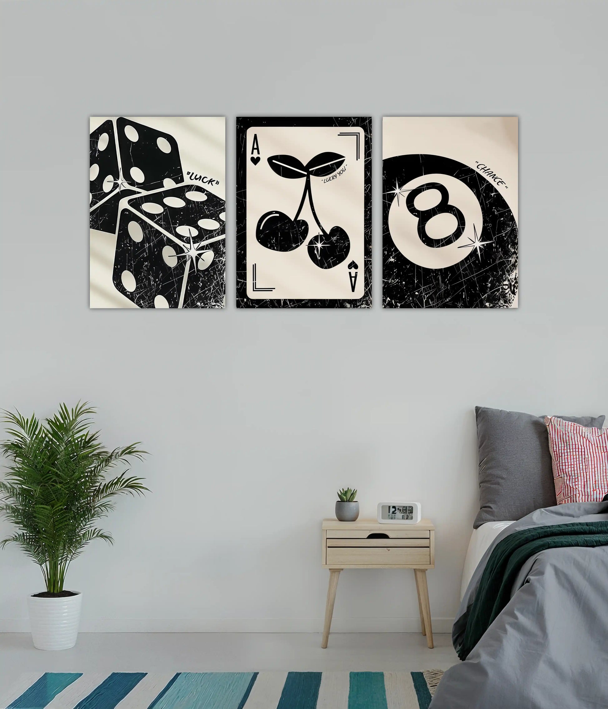 Lucky Symbols Retro 3-Piece Poster Set Main Image - Everanta