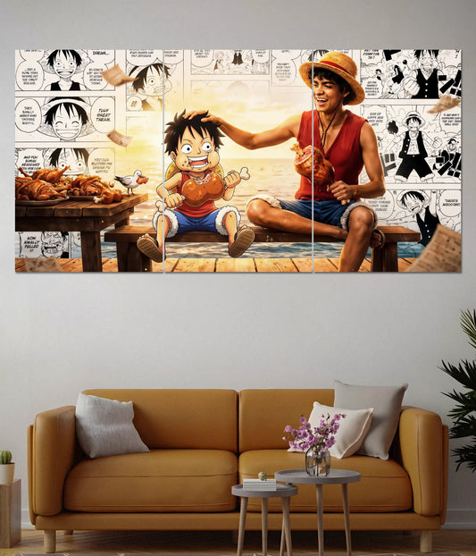 Luffy Childhood Dream Split Poster - Everanta