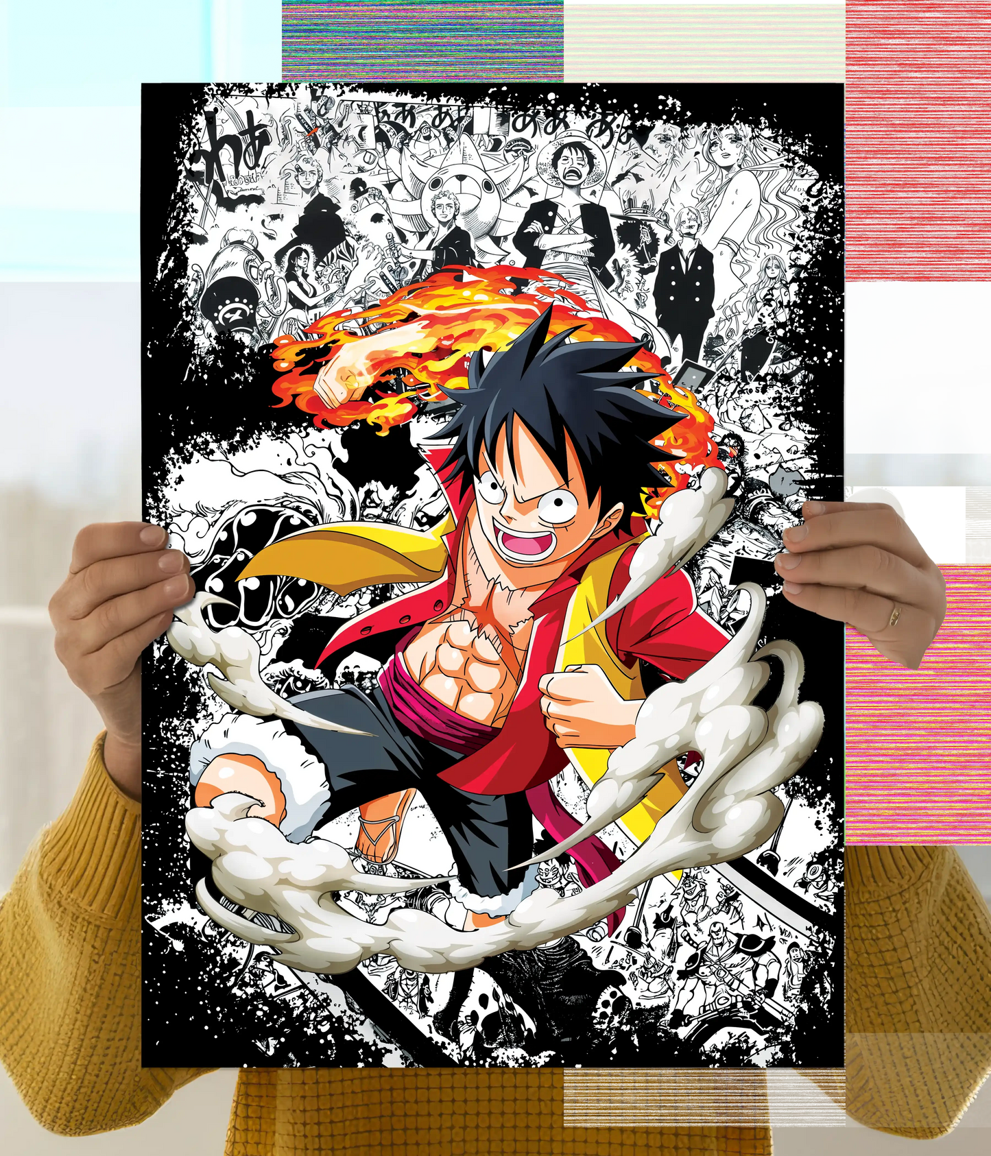 Luffy Gear 2 Action Poster - One Piece Anime Main Image - Everanta