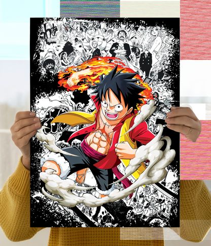 Luffy Gear 2 Action Poster - One Piece Anime Main Image - Everanta