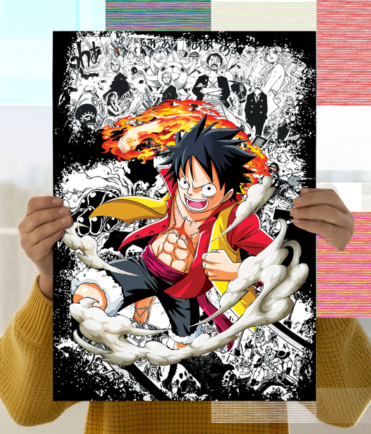 Luffy Gear 2 Action Poster - One Piece Anime Main Image - Everanta