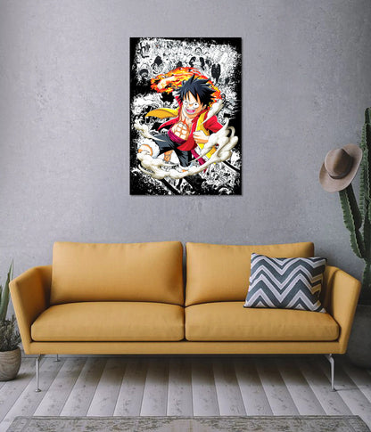 Luffy Gear 2 Action Poster - One Piece Anime on Wall - Everanta