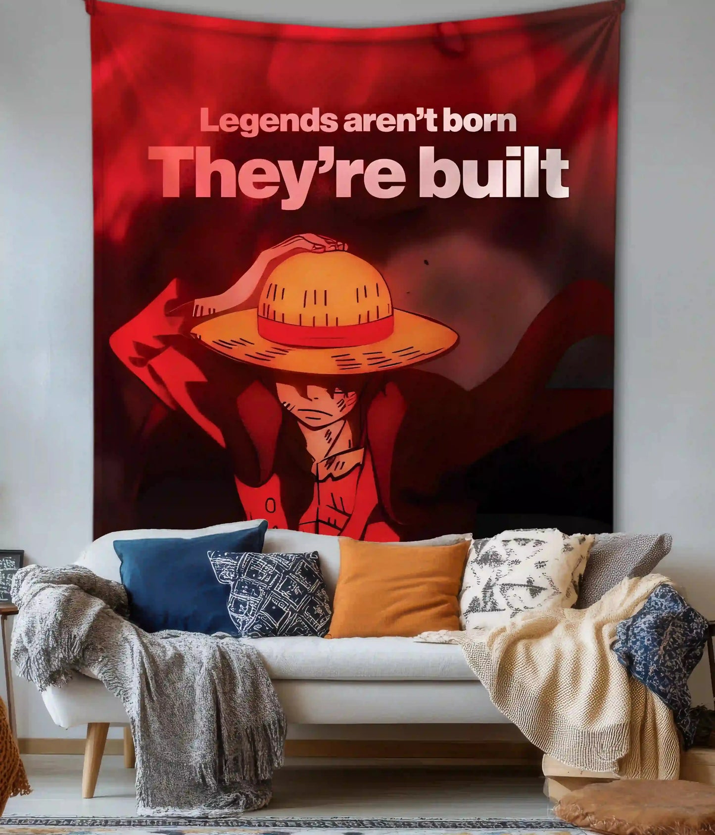 Luffy Legends Are Built Anime Wall Tapestry