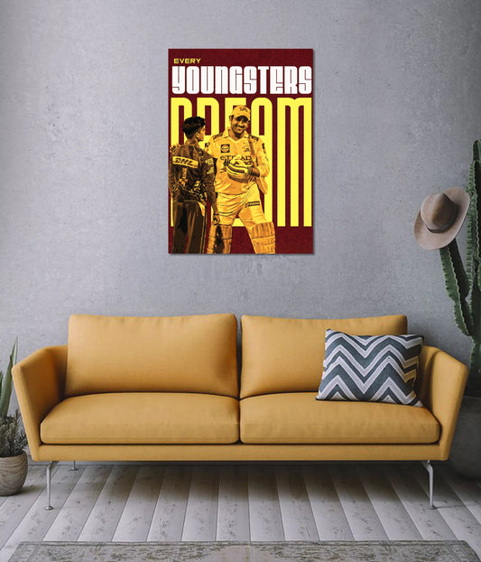 MS Dhoni – Every Youngster’s Dream Cricket Poster on Wall - Everanta