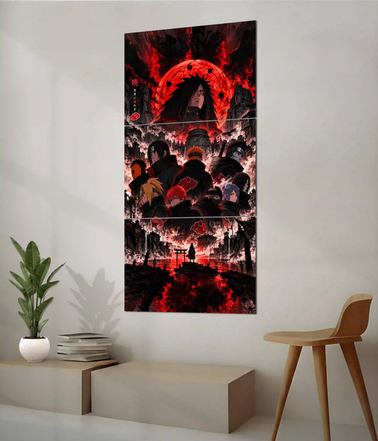 Madara Uchiha Akatsuki Red Moon Split Poster on Wall - Everanta