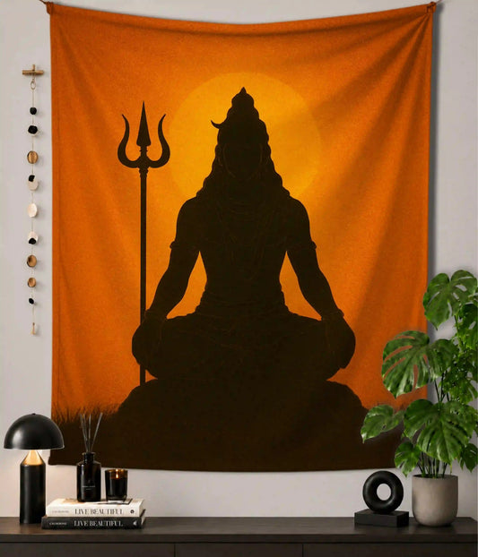 Mahadev Divine Meditation Shiva Wall Tapestry Main Image - Everanta