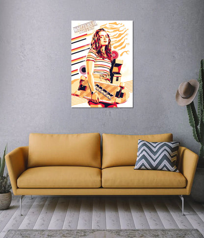 Max Mayfield Retro Skate Wall Poster on Wall - Everanta