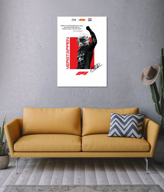 Max Verstappen – F1 Champion Wall Poster on Wall - Everanta