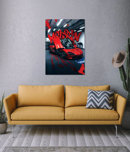 McLaren 720S Hypercar Wall Poster on Wall - Everanta