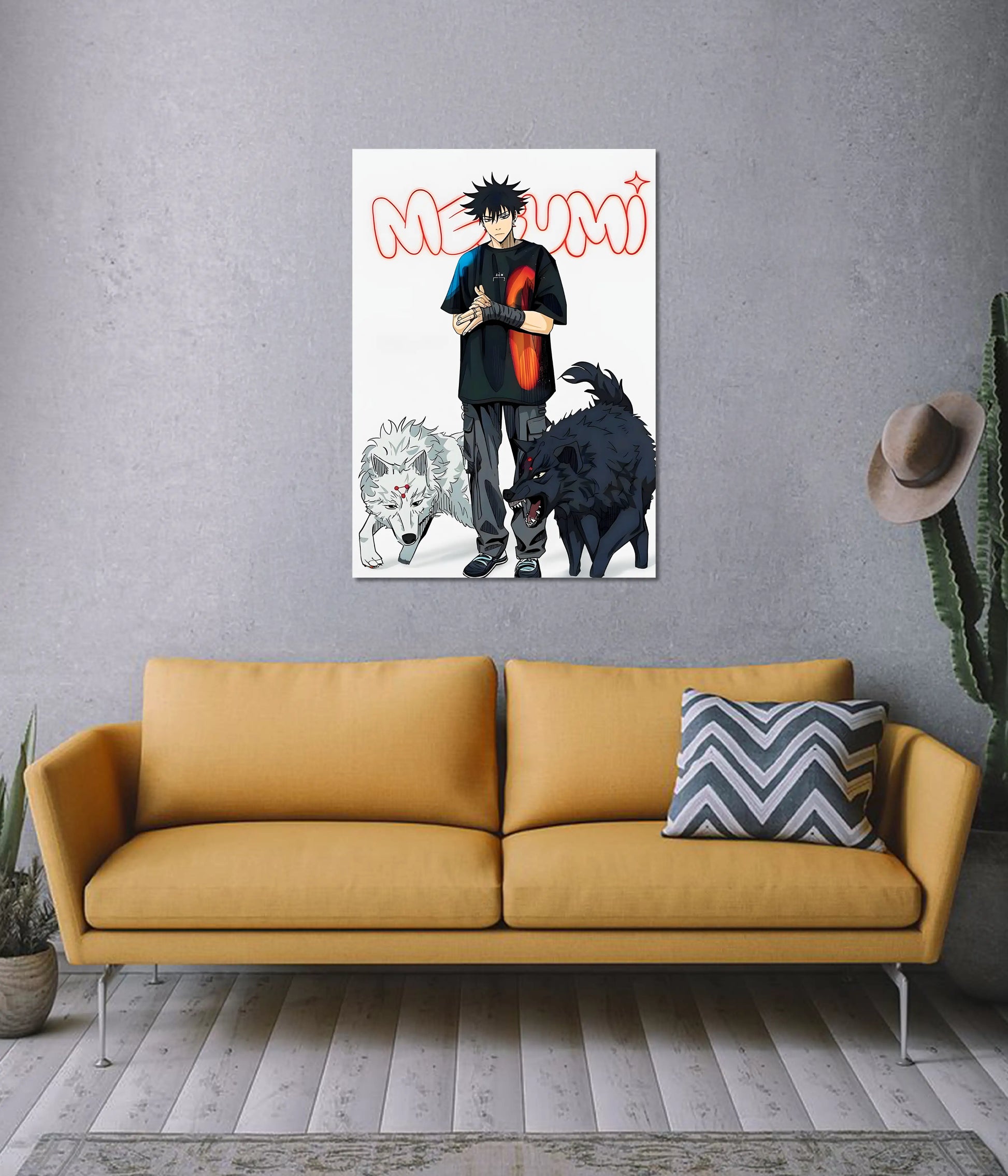 Megumi Fushiguro's Divine Dogs Poster on Wall - Everanta