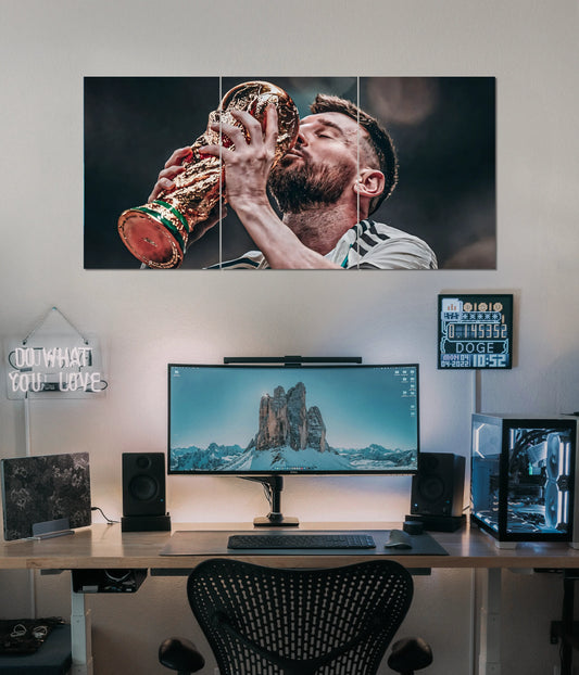 Messi World Cup Victory Split Poster - Everanta