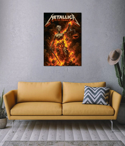 Metallica Justice Fire Poster on Wall - Everanta