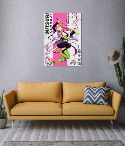 Mitsuri Kanroji Love Breathing Demon Slayer Poster on Wall - Everanta
