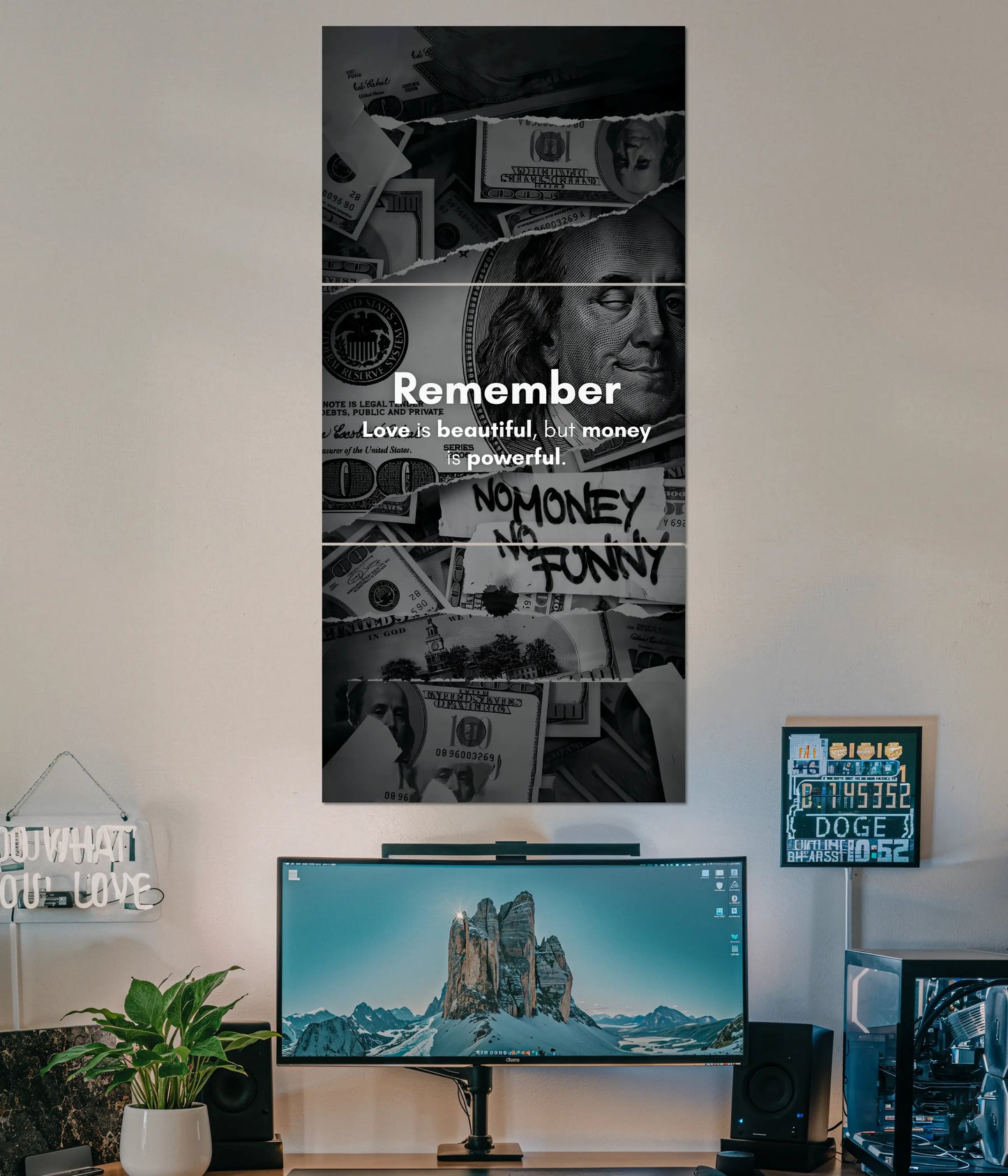 Money is Powerful Motivational Split Poster Main Image - Everanta