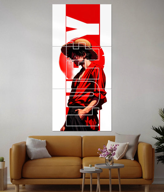 Monkey D. Luffy Split Poster - Everanta
