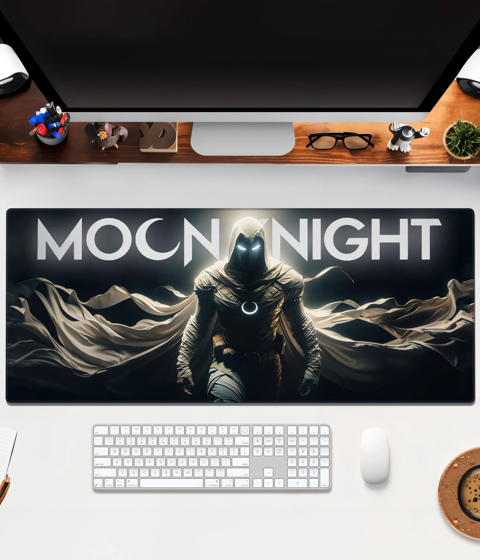 Moon Knight Desk Mat – Extended Gaming & Office Mouse Pad Front Image - Everanta