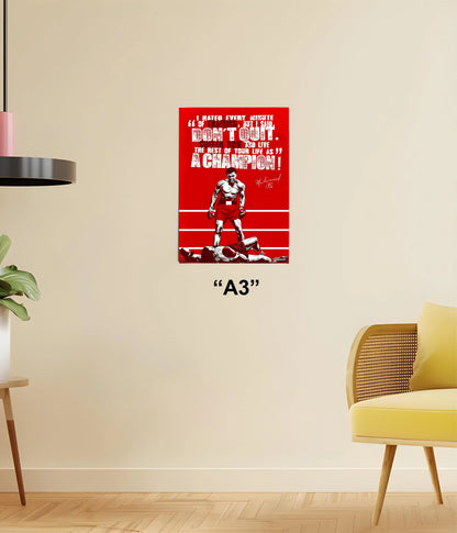 Muhammad Ali – Champion’s Mindset Wall Poster A3 Size - Everanta