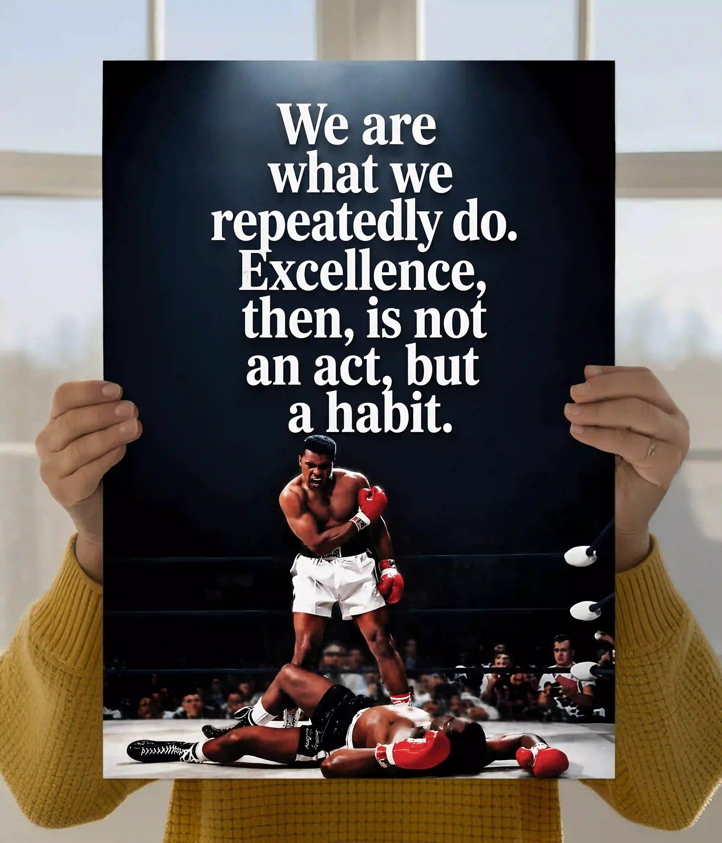 Muhammad Ali Excellence Is a Habit Motivational Poster Main Image - Everanta