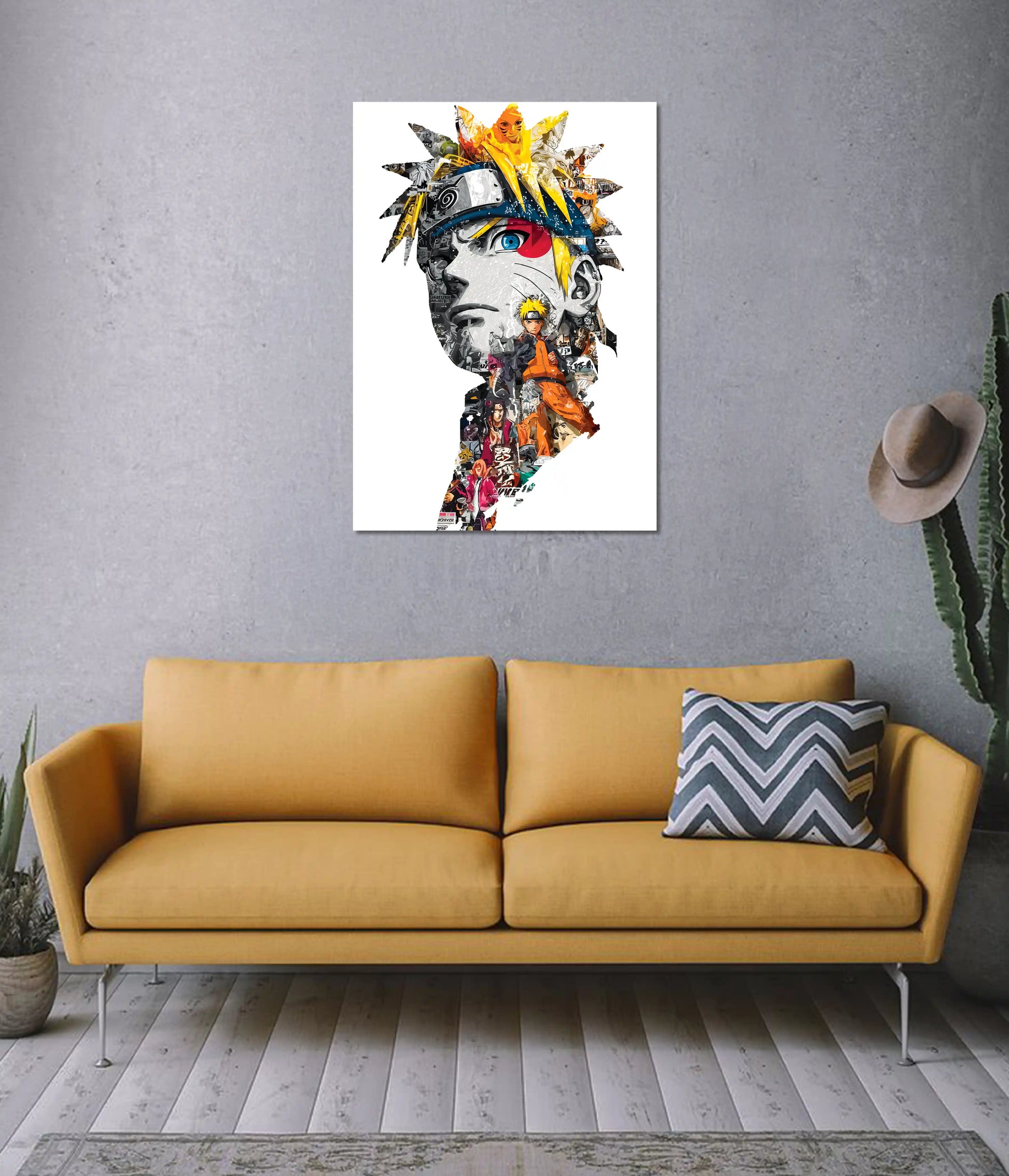 Naruto Evolution Collage Art Poster on Wall - Everanta