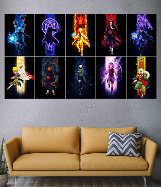 Naruto Iconic Characters 10-Piece Wall Poster Set - Everanta