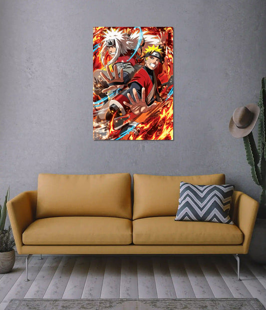 Naruto & Jiraiya Fire Chakra Poster on Wall - Everanta
