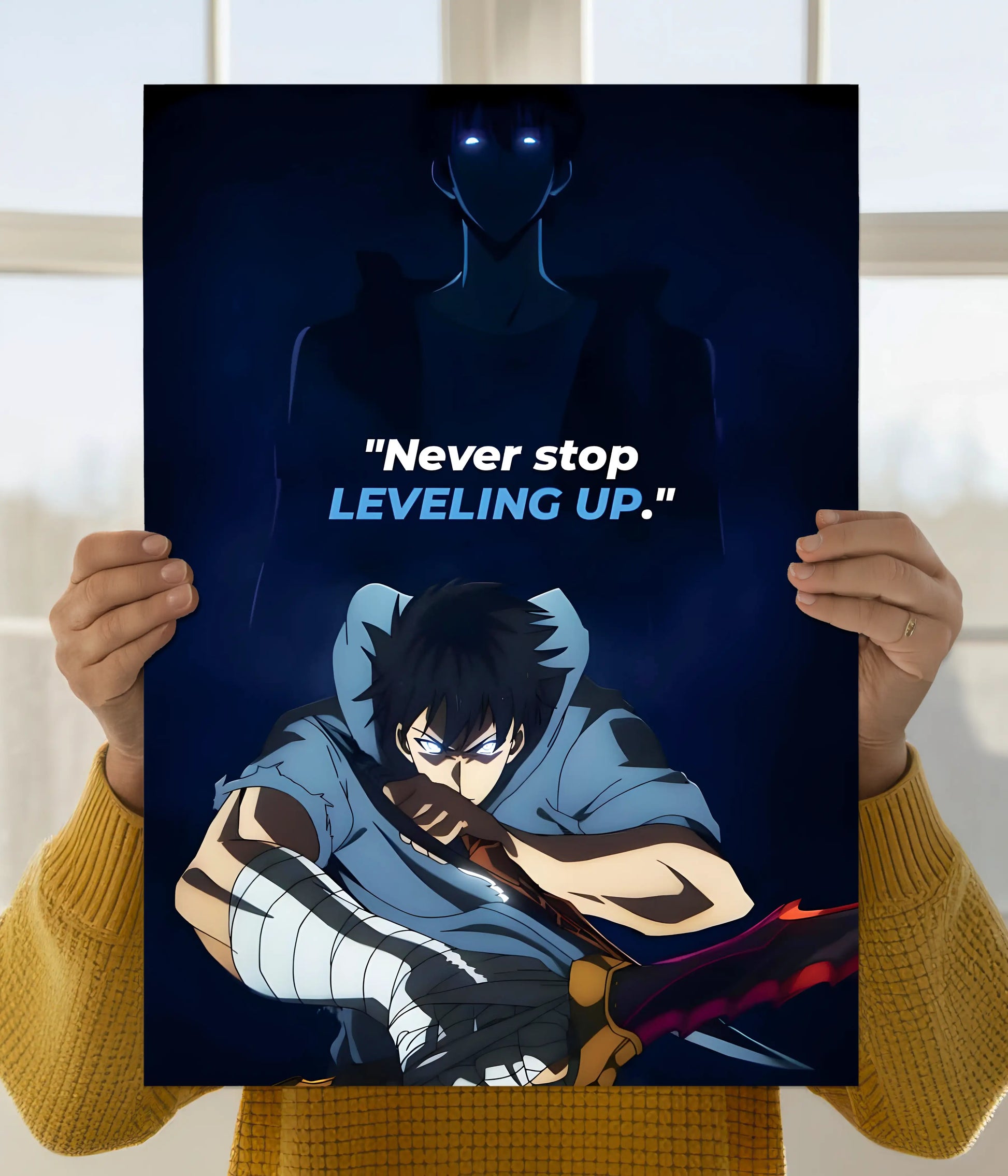 Never Stop Leveling Up - Sung Jinwoo Solo Leveling Poster Main Image - Everanta