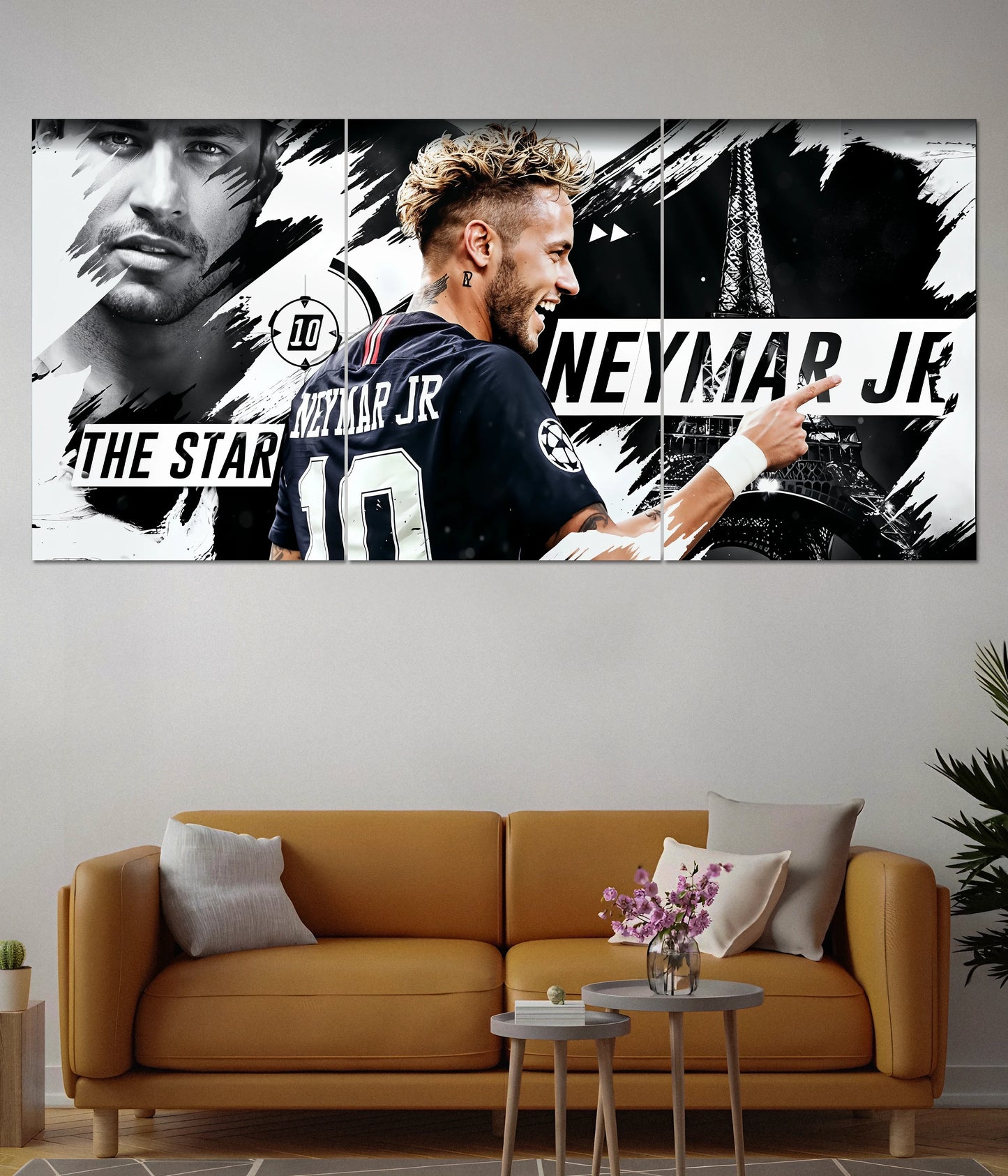 Neymar Jr. Iconic Football Split Poster  - Everanta