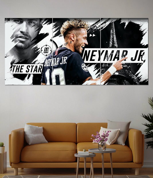 Neymar Jr. Iconic Football Split Poster  - Everanta